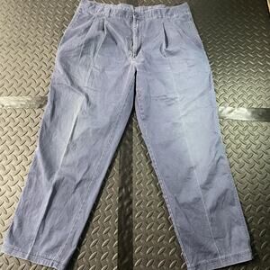 Tropical Sportswear Pants Mens 38x30 Blue Pleated Chino Cotton Dress Casual